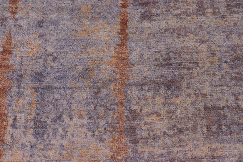 handmade Modern Kafkaz Blue Gray Hand Knotted RECTANGLE BAMBOO SILK area rug 8 x 10