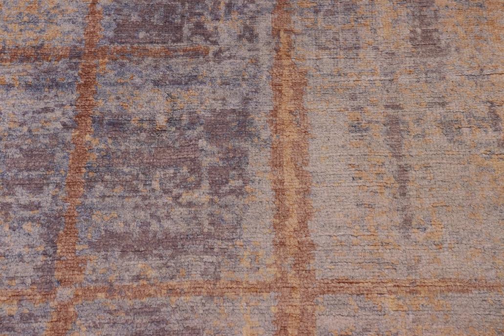 handmade Modern Kafkaz Blue Gray Hand Knotted RECTANGLE BAMBOO SILK area rug 8 x 10