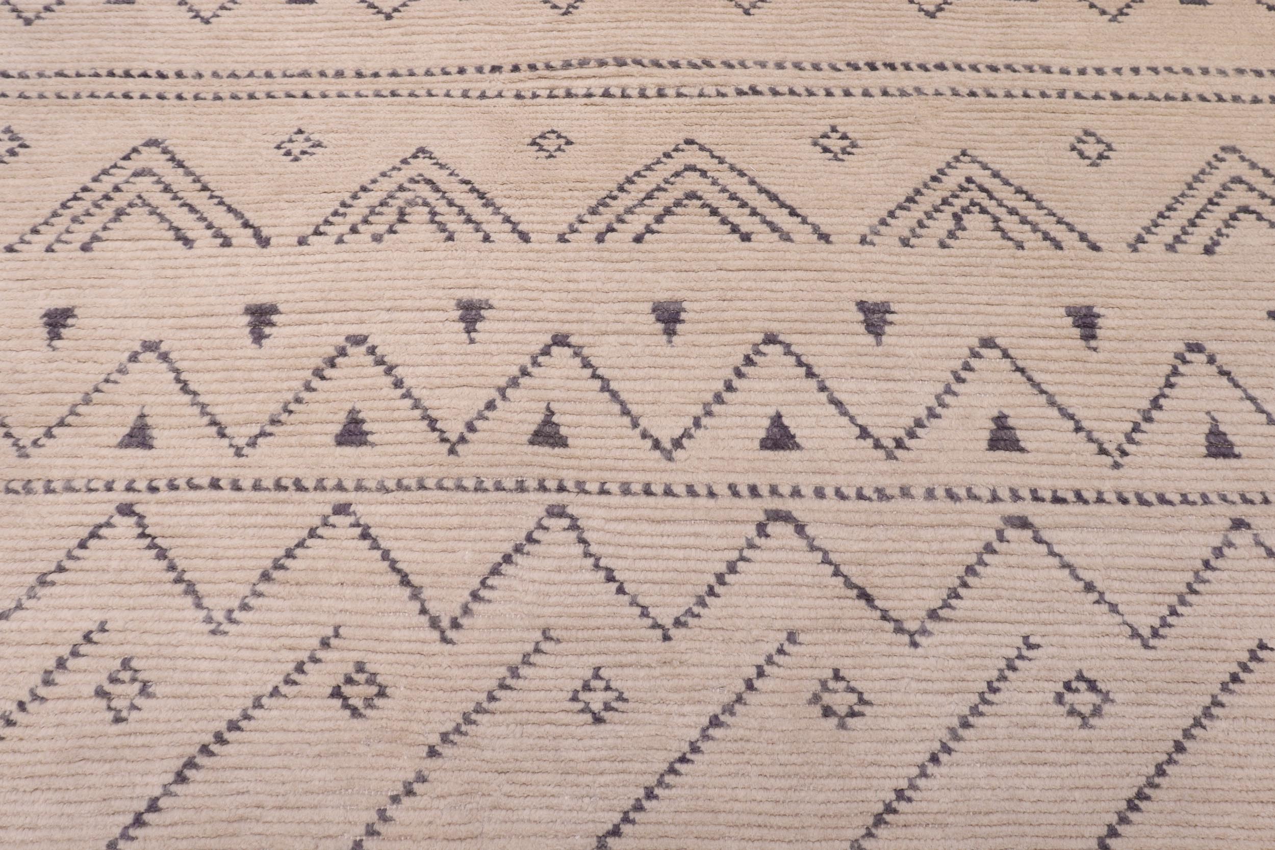 handmade Geometric Berjusta Beige Gray Hand Knotted RECTANGLE 100% WOOL area rug 8' x 10'