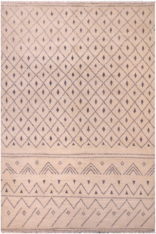 Rustic Gia Beige/Gray High Low Wool Rug - 7'11'' x 10'3''