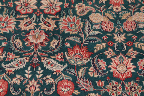 handmade Transitional Kashan Green Red Hand Knotted RECTANGLE 100% WOOL area rug 10x14