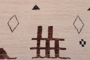 handmade Geometric Berjusta Beige Brown Hand Knotted RECTANGLE 100% WOOL area rug 8' x 10'
