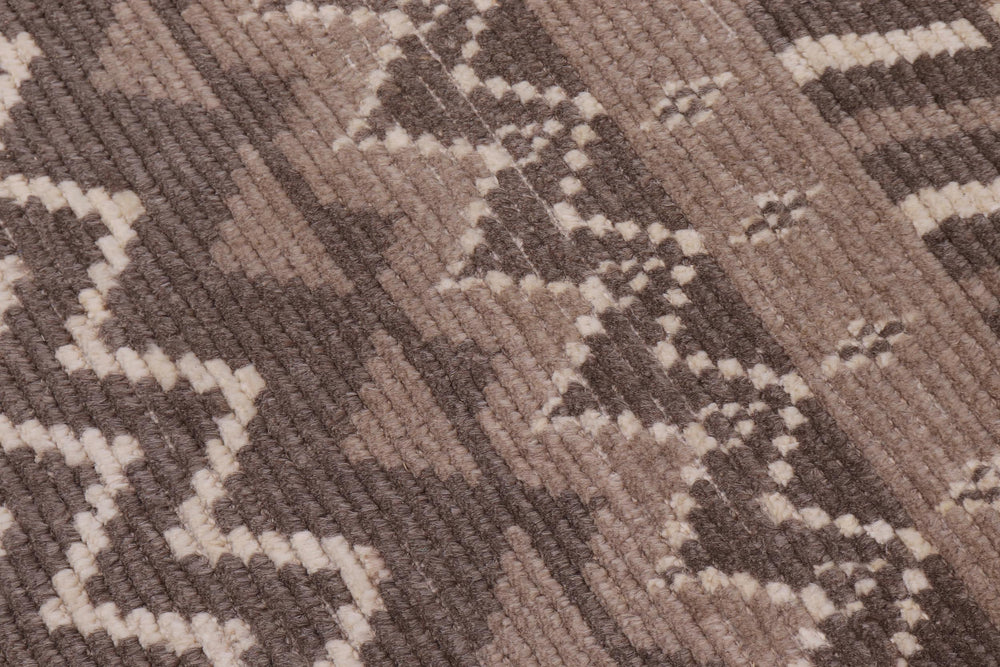 handmade Geometric Berjusta Brown Beige Hand Knotted RECTANGLE 100% WOOL area rug 9' x 12'