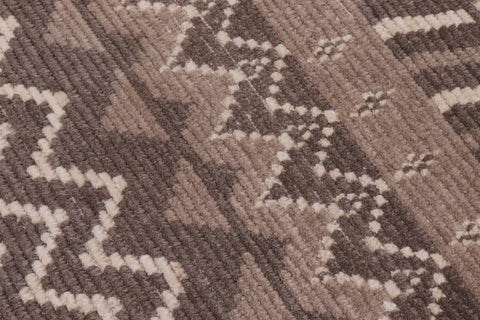 handmade Geometric Berjusta Brown Beige Hand Knotted RECTANGLE 100% WOOL area rug 9' x 12'