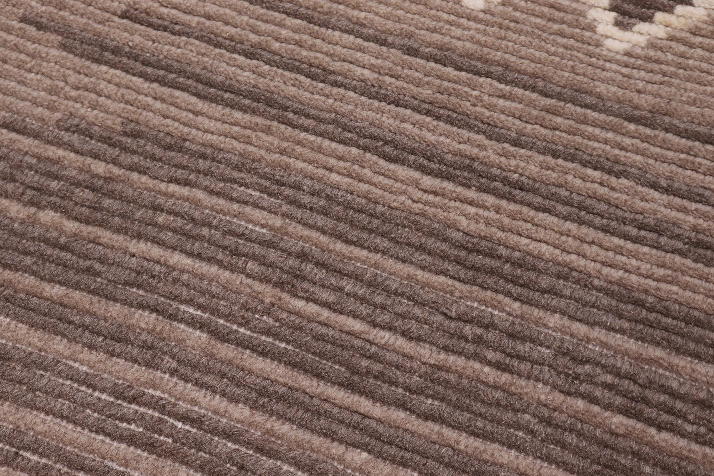handmade Geometric Berjusta Brown Beige Hand Knotted RECTANGLE 100% WOOL area rug 9' x 12'