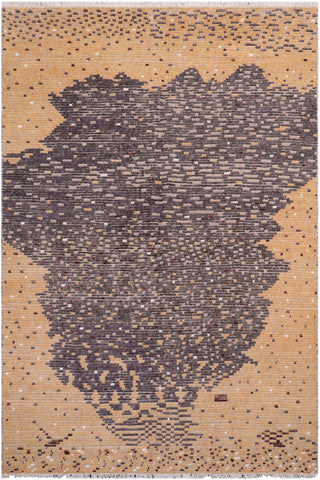 Tribal Randy Orange/Gray High Low Wool&Silk Rug - 5'4'' x 8'1''