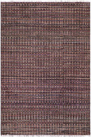 Rustic Rosenda Black/Rust High Low Wool Rug - 5'0'' x 6'6''