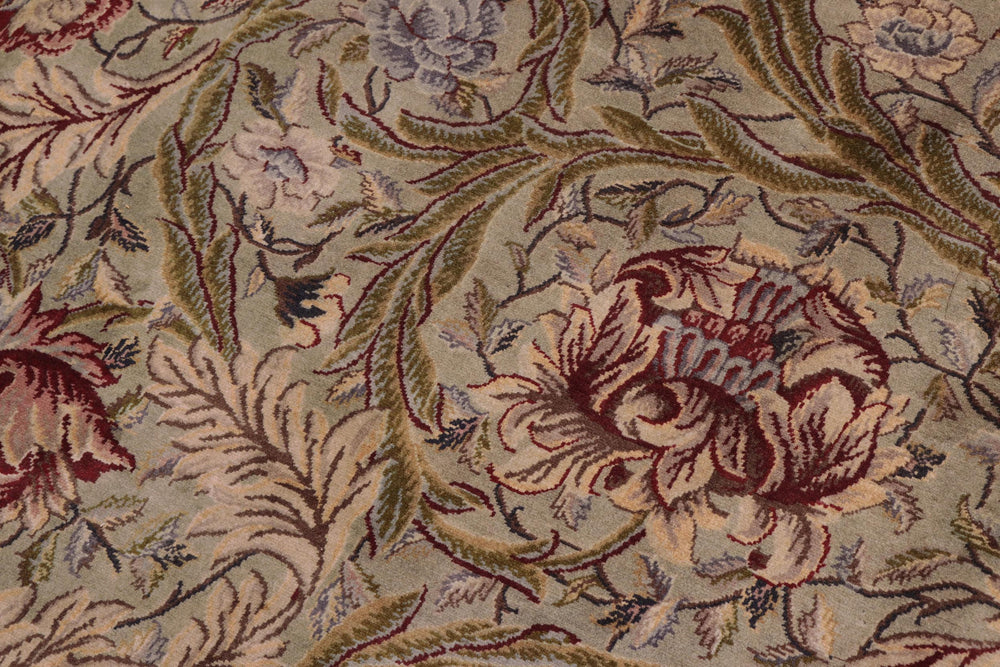 handmade Transitional Marry Gold Green Beige Hand Knotted RECTANGLE 100% WOOL area rug 10x14