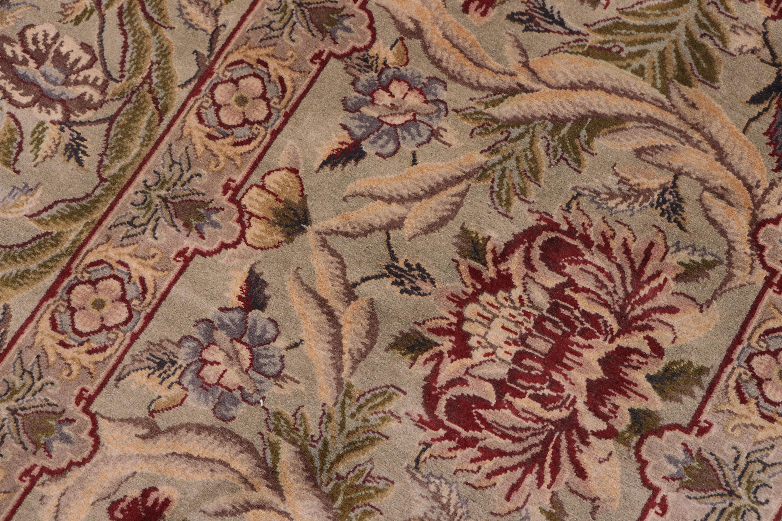 handmade Transitional Marry Gold Green Beige Hand Knotted RECTANGLE 100% WOOL area rug 10x14