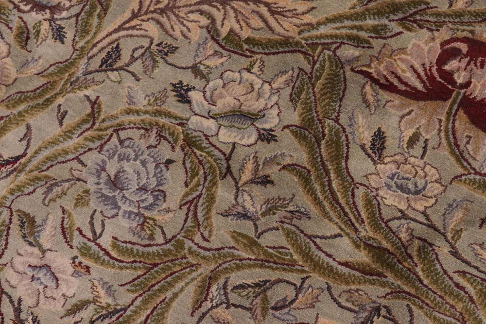 handmade Transitional Marry Gold Green Beige Hand Knotted RECTANGLE 100% WOOL area rug 10x14