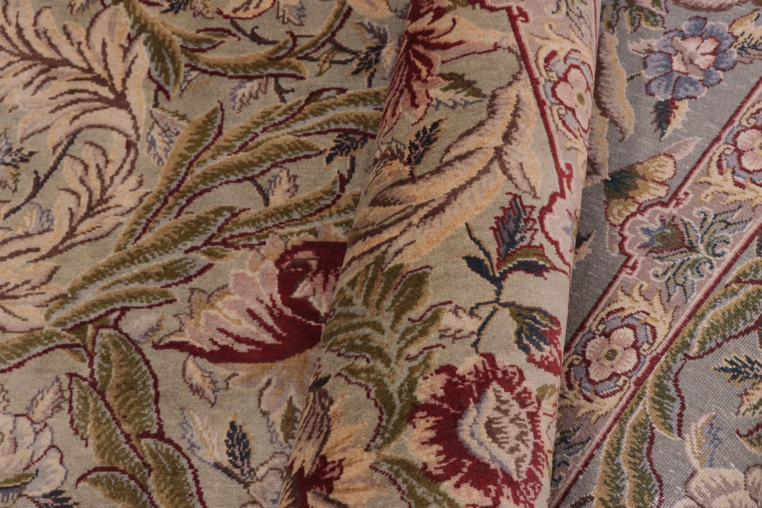 handmade Transitional Marry Gold Green Beige Hand Knotted RECTANGLE 100% WOOL area rug 10x14