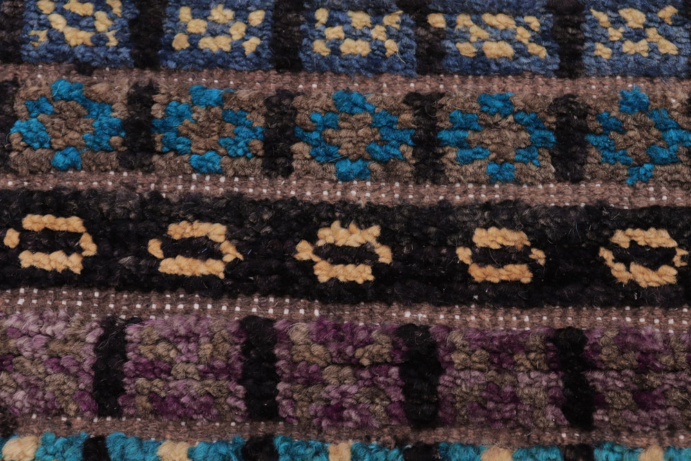 handmade Geometric Berjusta Black Gold Hand Knotted RECTANGLE 100% WOOL area rug 5' x 7'