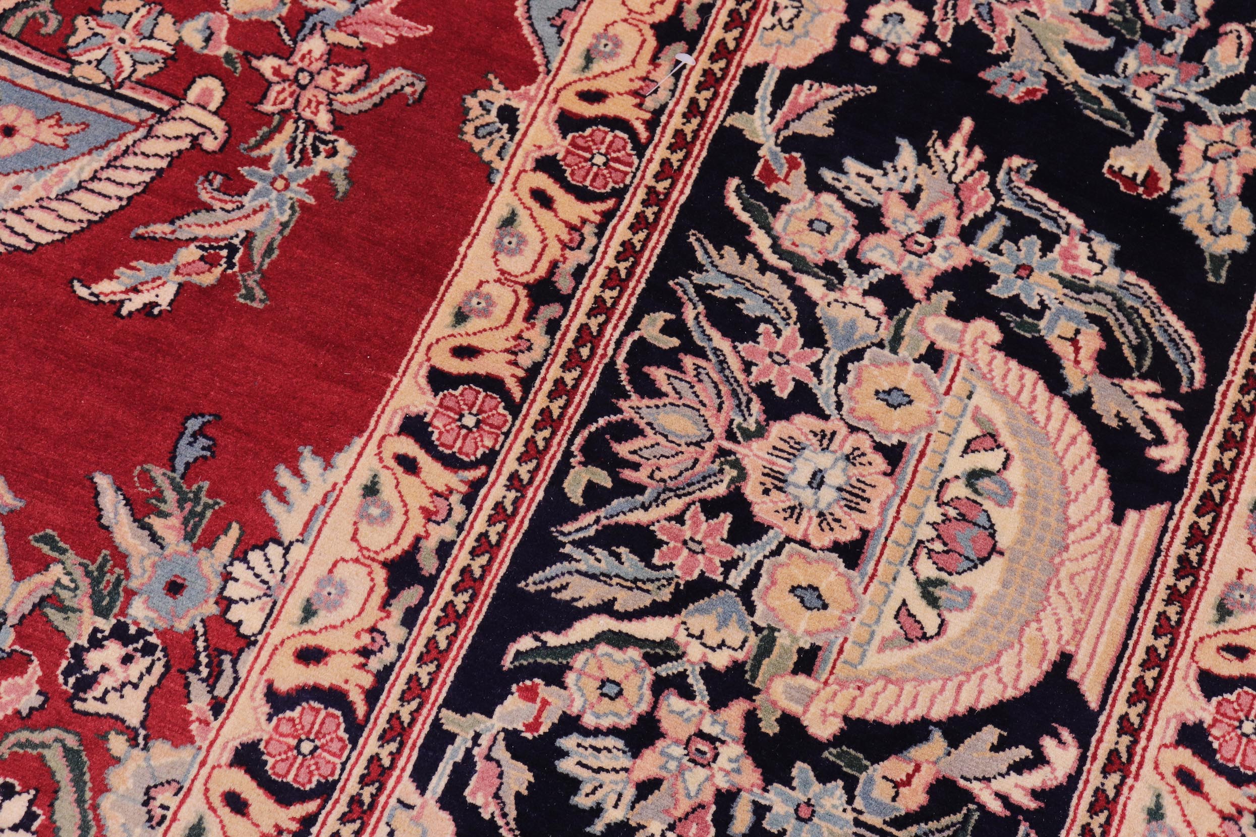 handmade Transitional Tabriz Red Black Hand Knotted RECTANGLE 100% WOOL area rug 10x15