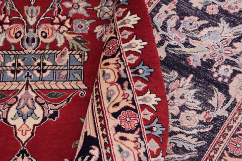 handmade Transitional Tabriz Red Black Hand Knotted RECTANGLE 100% WOOL area rug 10x15