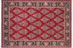 handmade Transitional Tabriz Red Black Hand Knotted RECTANGLE 100% WOOL area rug 10x15