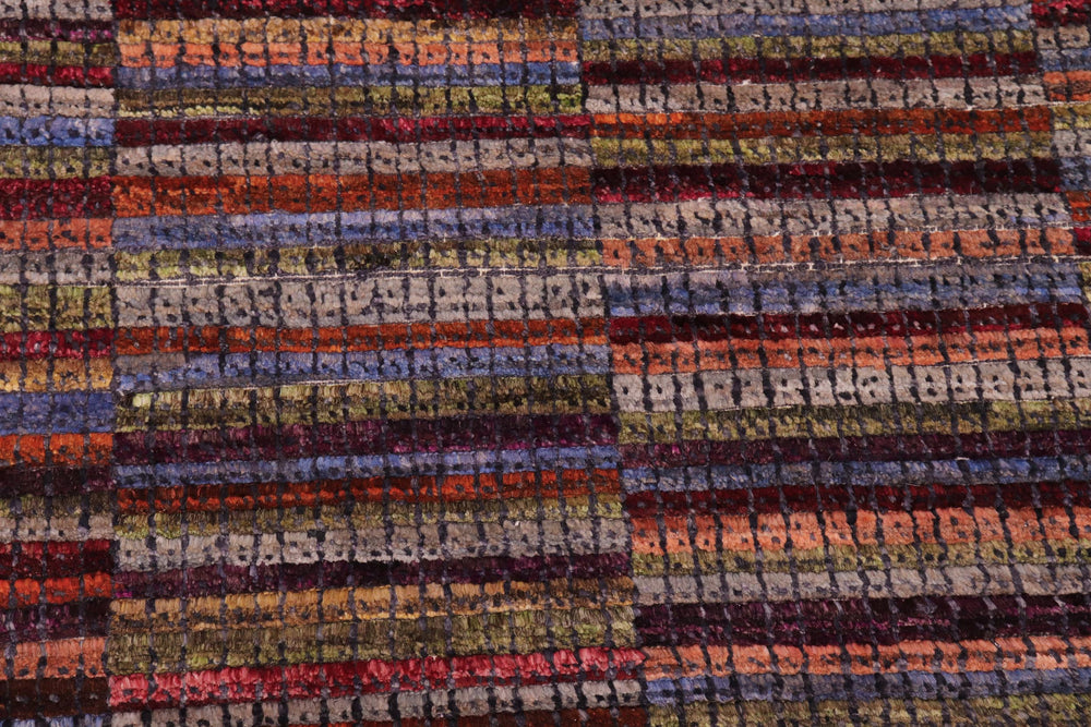 handmade Geometric Berjusta Rust Blue Hand Knotted RECTANGLE 100% WOOL area rug 9' x 12'