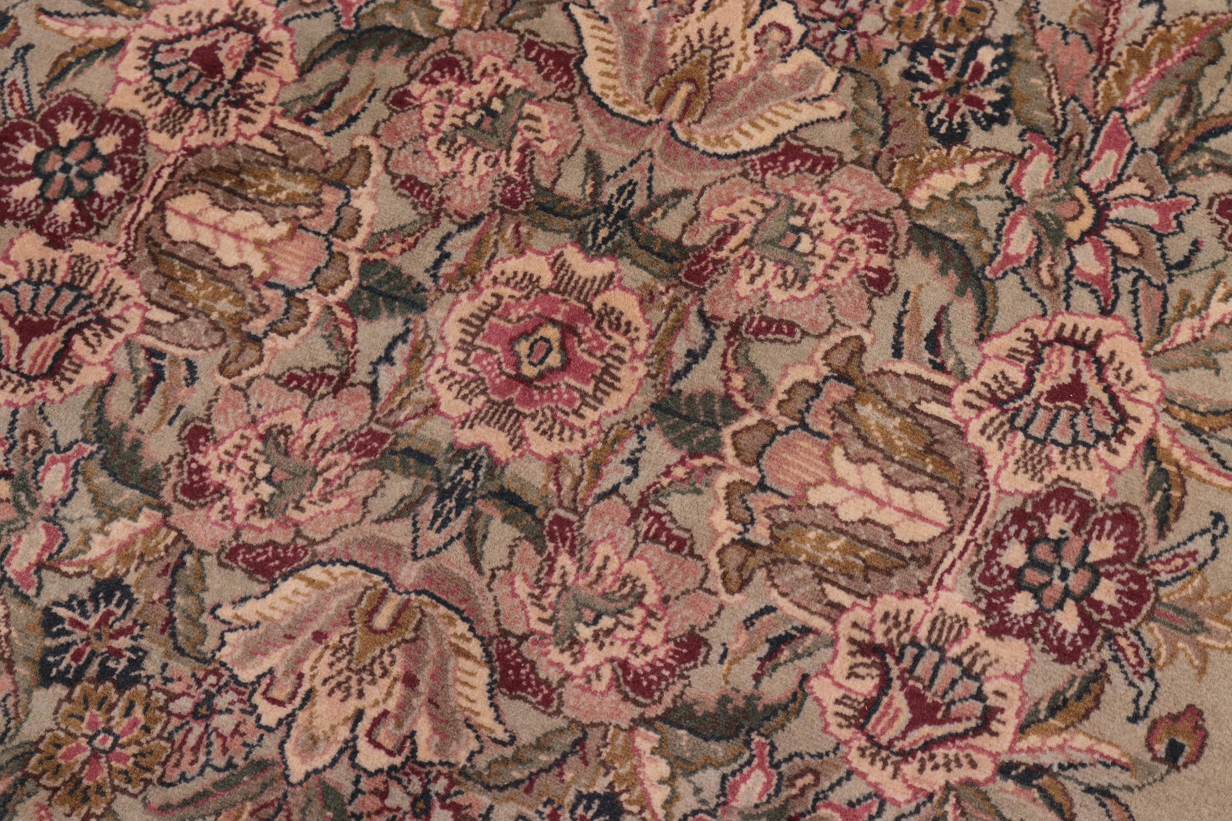 handmade Traditional Abusson Green Maroon Hand Knotted RECTANGLE 100% WOOL area rug 10x14