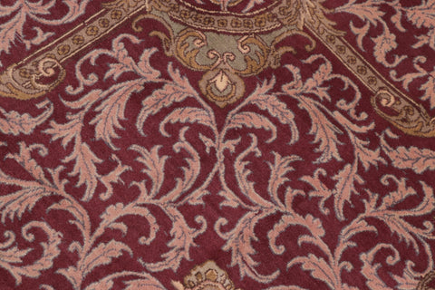 handmade Traditional Abusson Green Maroon Hand Knotted RECTANGLE 100% WOOL area rug 10x14