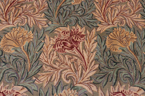 handmade Transitional William Mor Green Brown Hand Knotted RECTANGLE 100% WOOL area rug 10x14