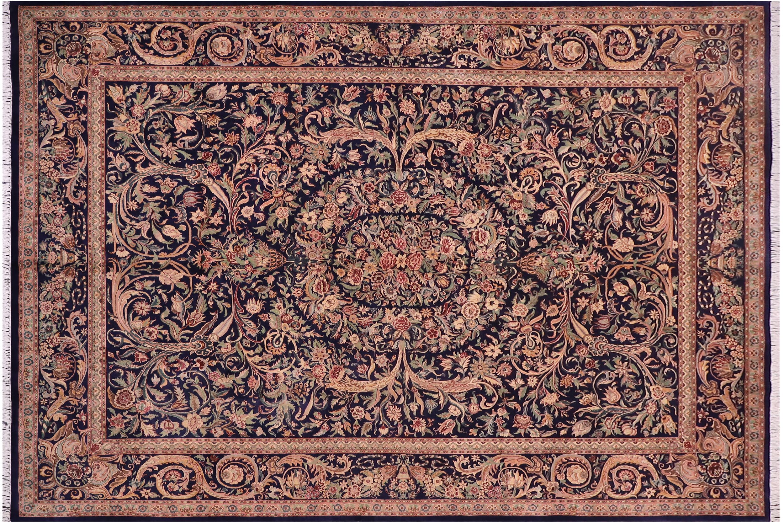handmade Traditional Tamour Blue Red Hand Knotted RECTANGLE 100% WOOL area rug 10x14