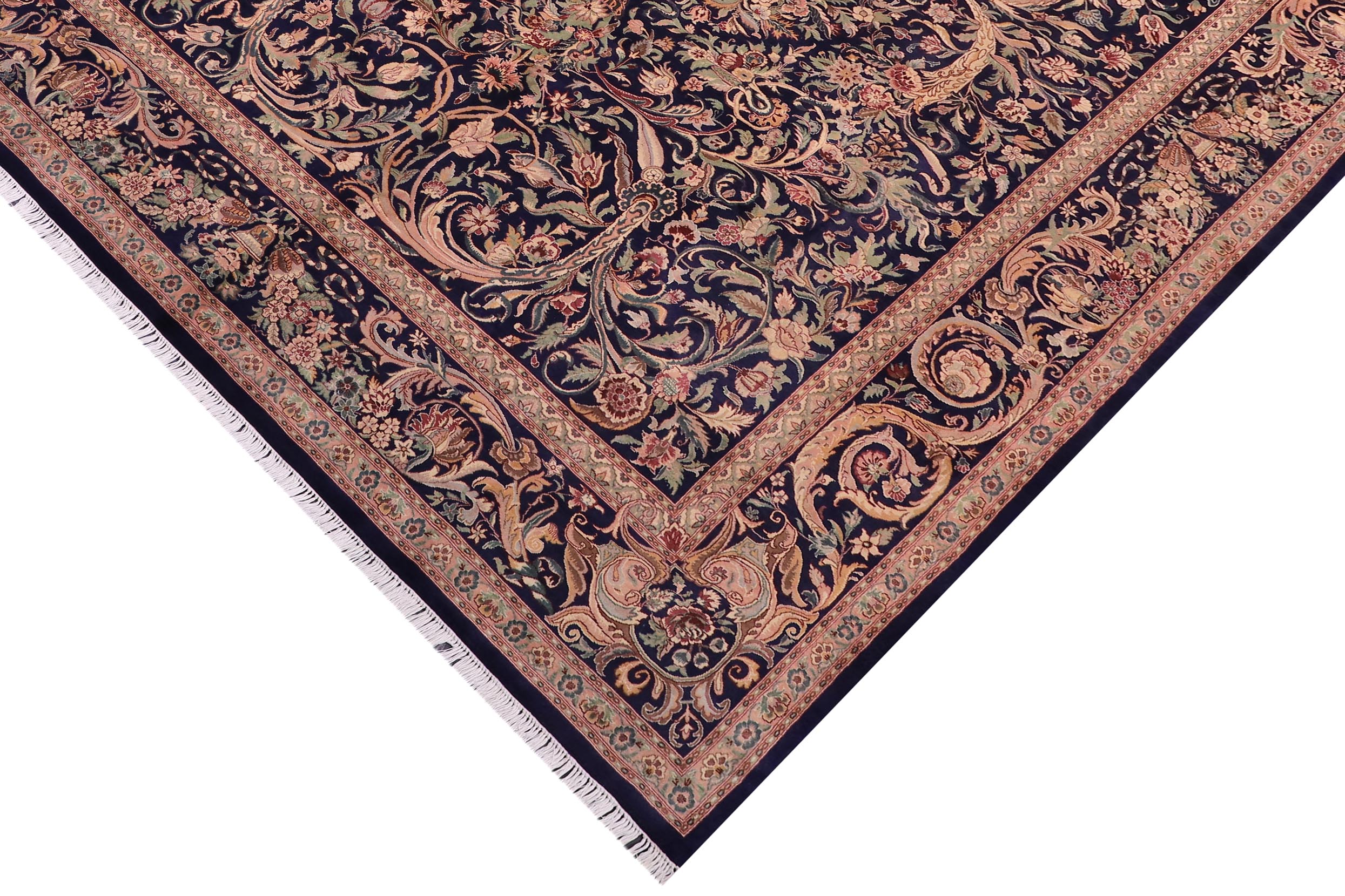 handmade Traditional Tamour Blue Red Hand Knotted RECTANGLE 100% WOOL area rug 10x14
