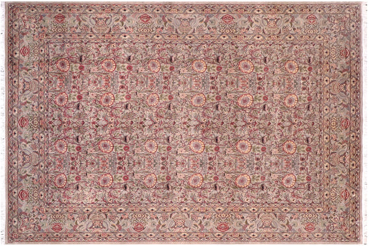 handmade Transitional Rosheen Gray Gray Hand Knotted RECTANGLE 100% WOOL area rug 10x14