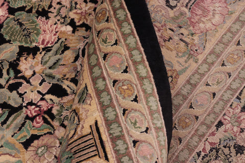 handmade Transitional Inkalab Black Beige Hand Knotted RECTANGLE 100% WOOL area rug 10x14