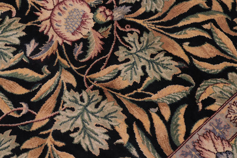 handmade Transitional Imran Black Green Hand Knotted RECTANGLE 100% WOOL area rug 10x14