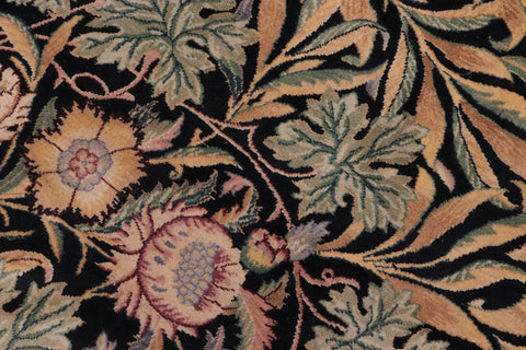 handmade Transitional Imran Black Green Hand Knotted RECTANGLE 100% WOOL area rug 10x14