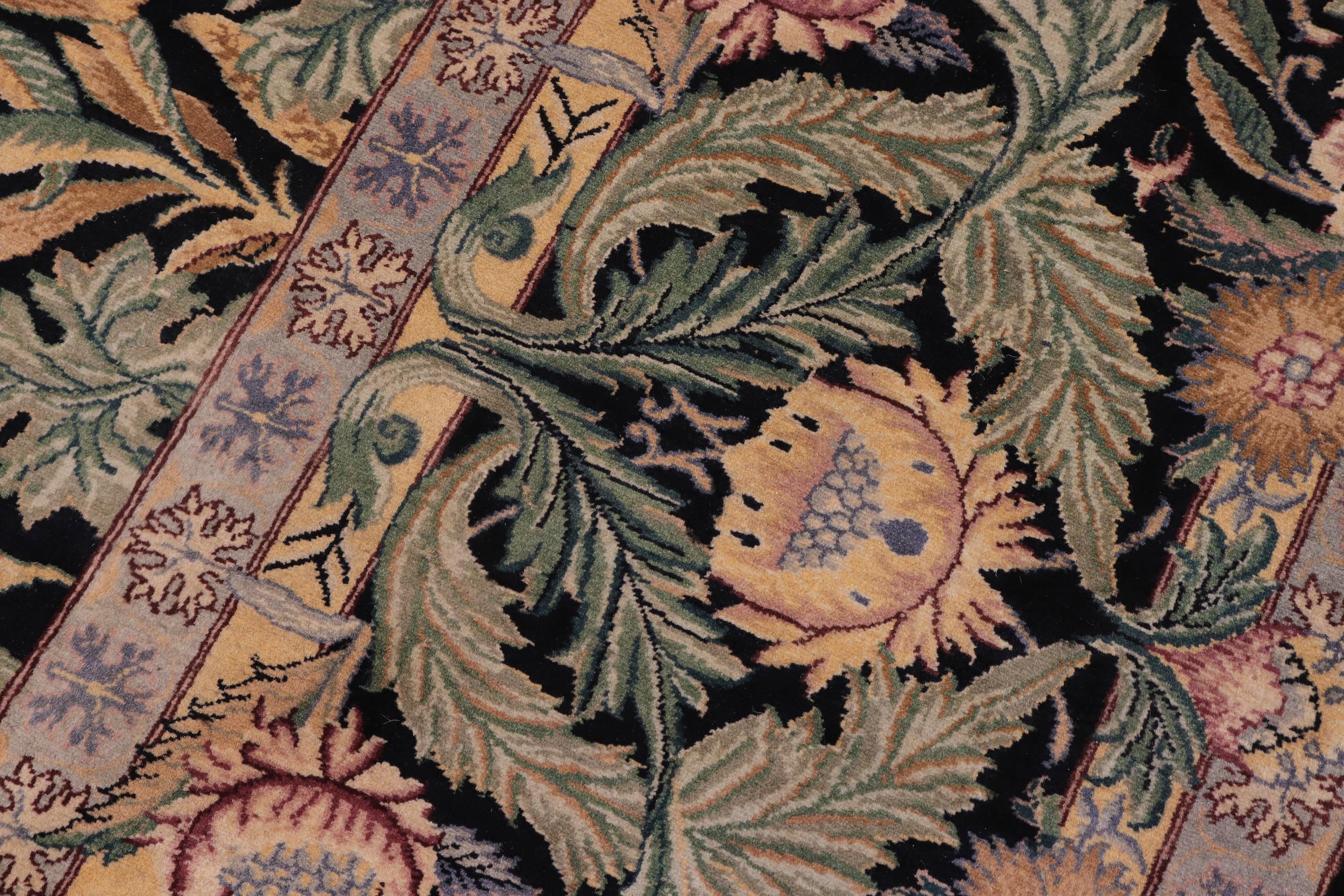 handmade Transitional Imran Black Green Hand Knotted RECTANGLE 100% WOOL area rug 10x14