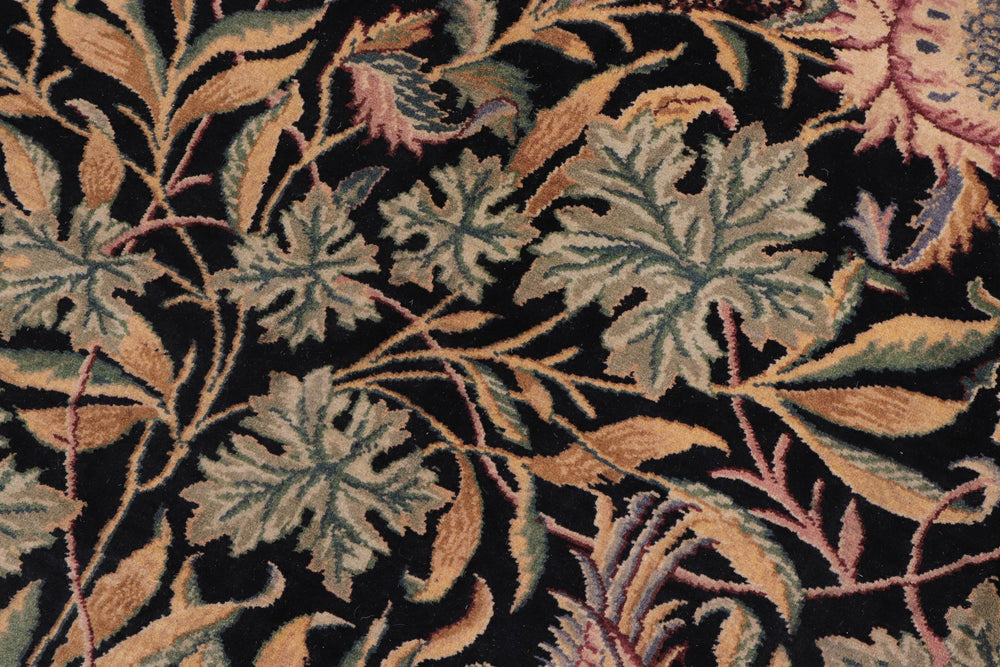 handmade Transitional Imran Black Green Hand Knotted RECTANGLE 100% WOOL area rug 10x14
