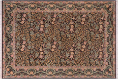 handmade Transitional Imran Black Green Hand Knotted RECTANGLE 100% WOOL area rug 10x14