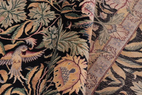 handmade Transitional Imran Black Green Hand Knotted RECTANGLE 100% WOOL area rug 10x14