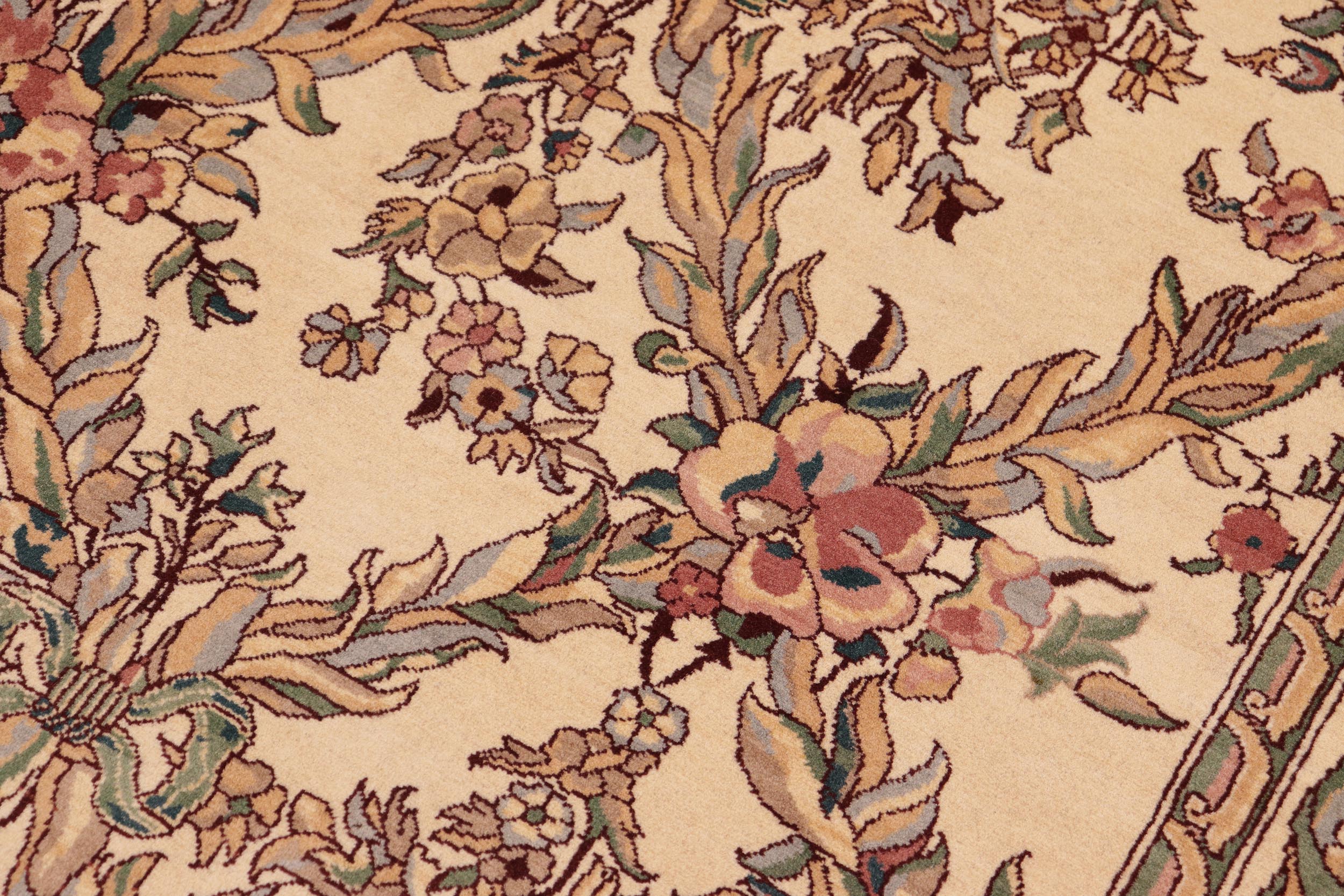 handmade Transitional Basan Beige Green Hand Knotted RECTANGLE 100% WOOL area rug 10x14