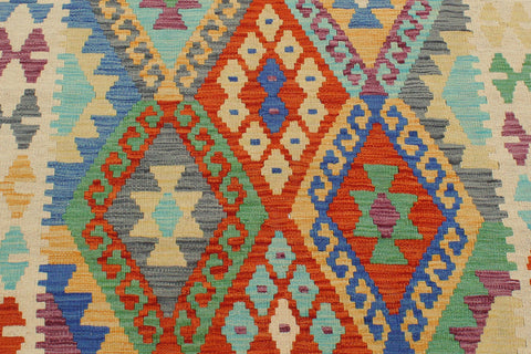 handmade Geometric Kilim Rust Beige Hand-Woven RECTANGLE 100% WOOL area rug 3 x 5