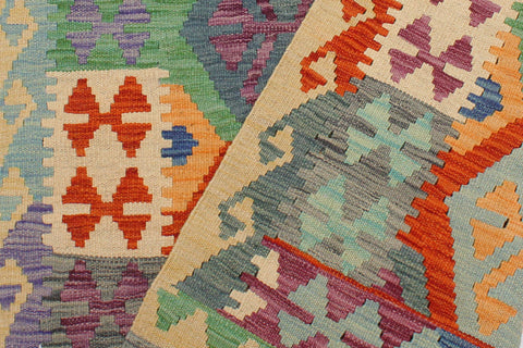 handmade Geometric Kilim Rust Gold Hand-Woven RECTANGLE 100% WOOL area rug 3 x 5