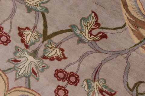 handmade Traditional Bhati Taupe Green Hand Knotted RECTANGLE 100% WOOL area rug 10x14