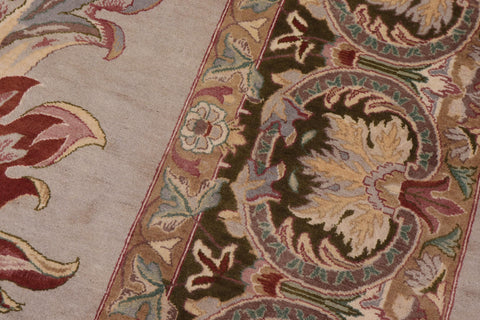 handmade Traditional Bhati Taupe Green Hand Knotted RECTANGLE 100% WOOL area rug 10x14