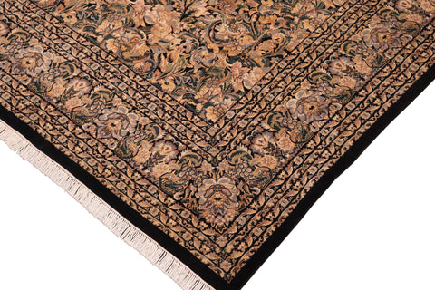 handmade Transitional Rimjim Black Gold Hand Knotted RECTANGLE 100% WOOL area rug 10x14