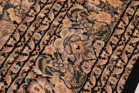 handmade Transitional Rimjim Black Gold Hand Knotted RECTANGLE 100% WOOL area rug 10x14