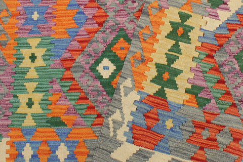 handmade Geometric Kilim Gray Rust Hand-Woven RECTANGLE 100% WOOL area rug 3 x 5
