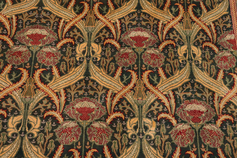 handmade Transitional Hamjolie Green Gold Hand Knotted RECTANGLE 100% WOOL area rug 10x14