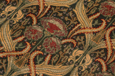 handmade Transitional Hamjolie Green Gold Hand Knotted RECTANGLE 100% WOOL area rug 10x14