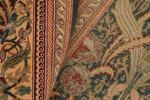 handmade Transitional Hamjolie Green Gold Hand Knotted RECTANGLE 100% WOOL area rug 10x14