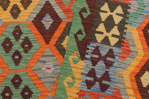 handmade Geometric Kilim Gray Green Hand-Woven RECTANGLE 100% WOOL area rug 5 x 7