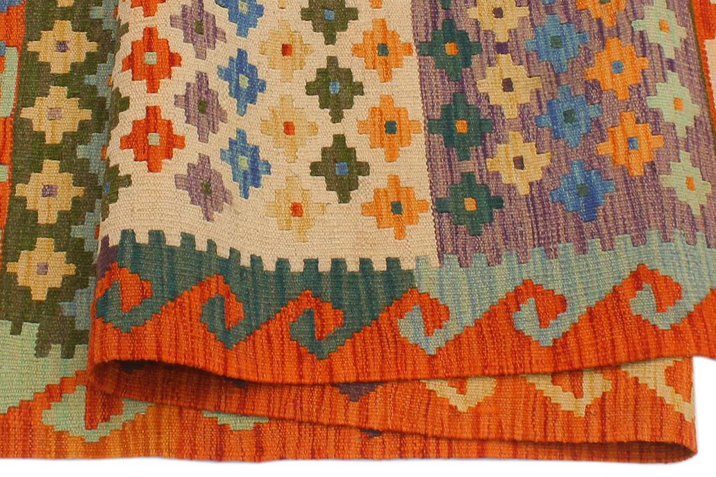 Flat Weave Kilim Antique Navaho Vintage handmade Modern Kilim Beige Rust Hand-Woven Rectangle 100% Wool Area Rug 4x6 