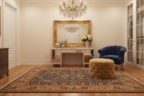 handmade Transitional Agra Tabriz Blue Tan Hand Knotted RECTANGLE 100% WOOL area rug 10x14