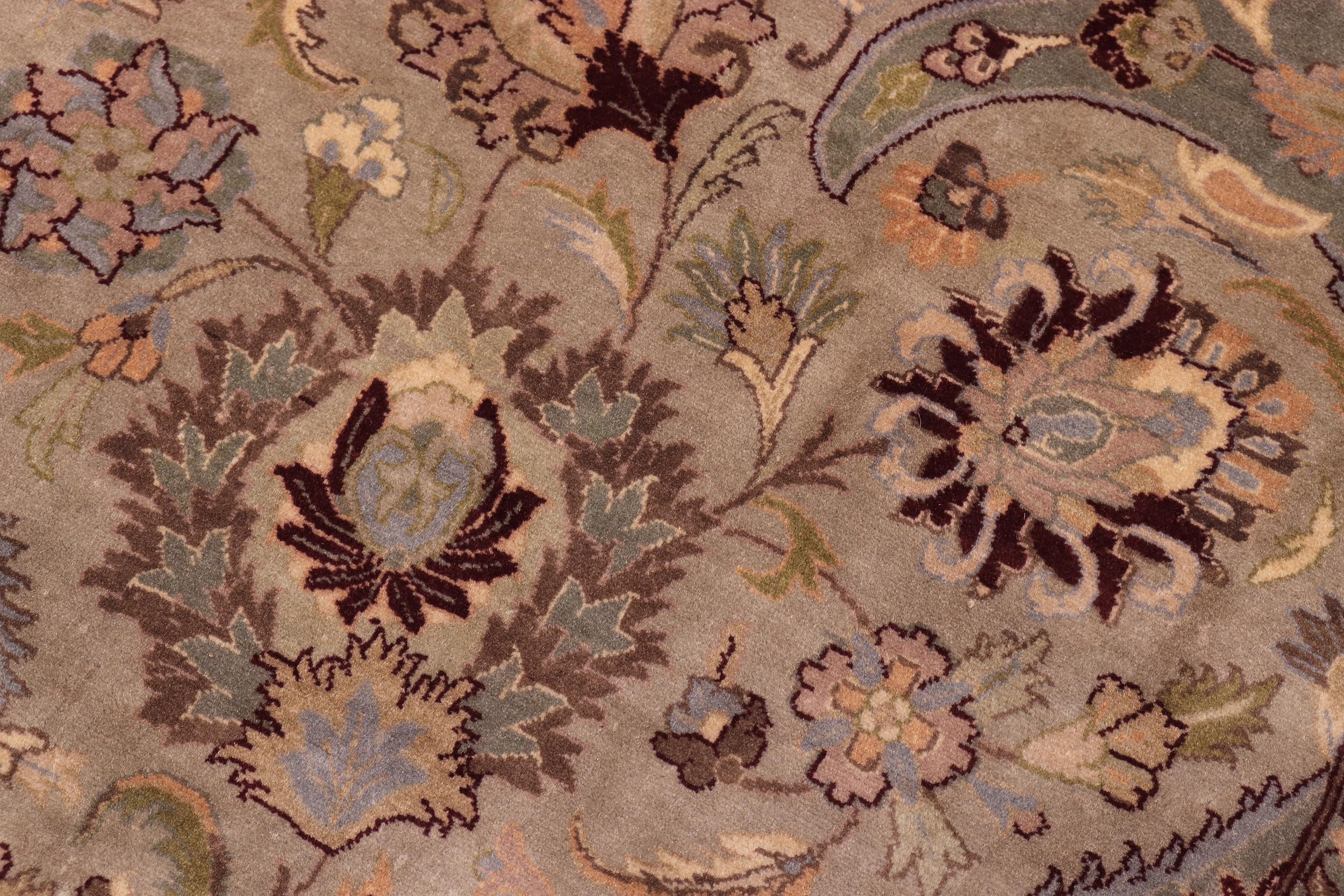 handmade Traditional Agra Green Brown Hand Knotted RECTANGLE 100% WOOL area rug 10x14