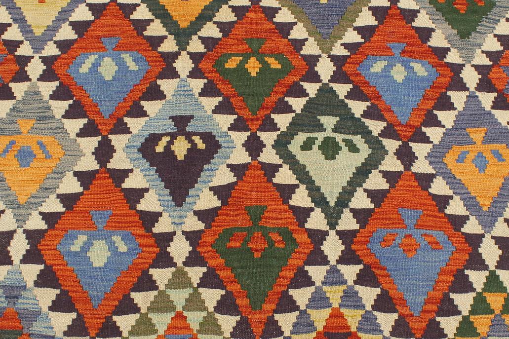 Flat Weave Kilim Antique Navaho Vintage handmade Geometric Kilim Beige Green Hand-Woven Rectangle 100% Wool Area Rug 5x6 