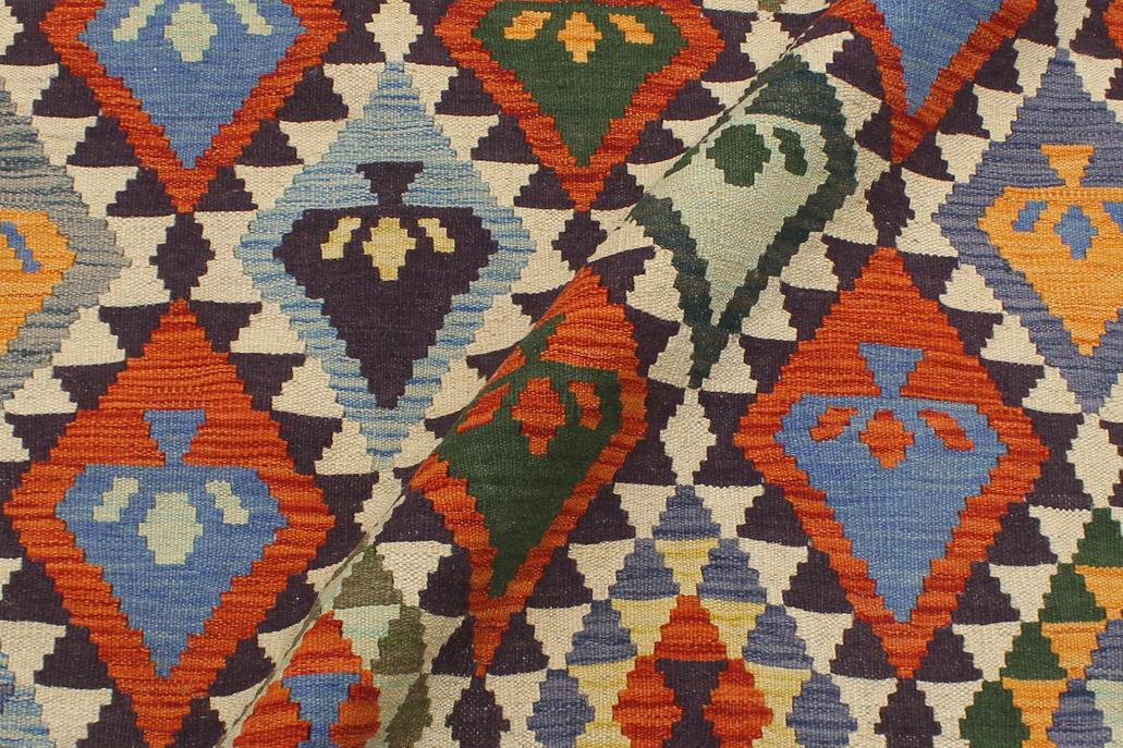 Flat Weave Kilim Antique Navaho Vintage handmade Geometric Kilim Beige Green Hand-Woven Rectangle 100% Wool Area Rug 5x6 
